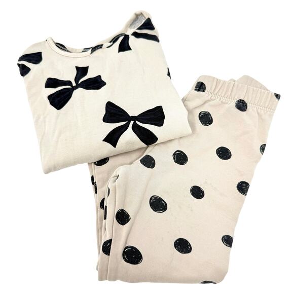 Zara Other - Toddler Black & Cream Outfit Bundle – H&M Top + Zara Leggings – Size 3-4T